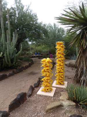 stacks of recycled frogs