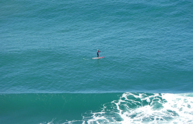 Stand up boarder at Torrey Pines State Beach