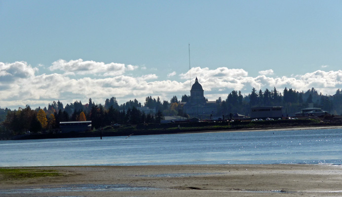 Olympia with Capitol Building across Bud Inlet WA