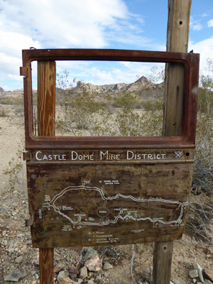 Castle Dome Mine District sign