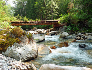 Old bridge across Trout Creek near Sunset Mine