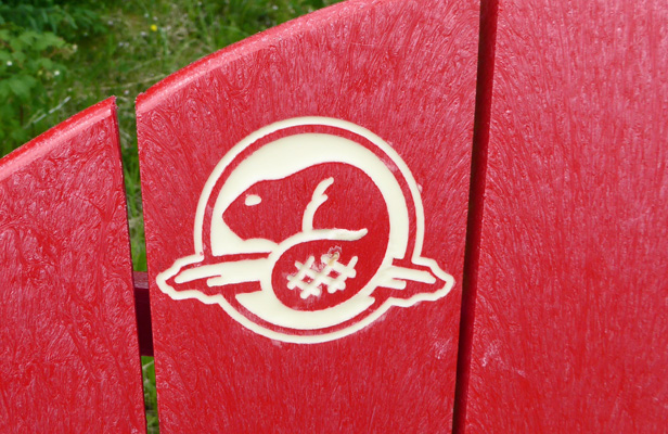 Canadian NP logo on red chair