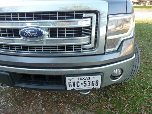Truck front Texas plate