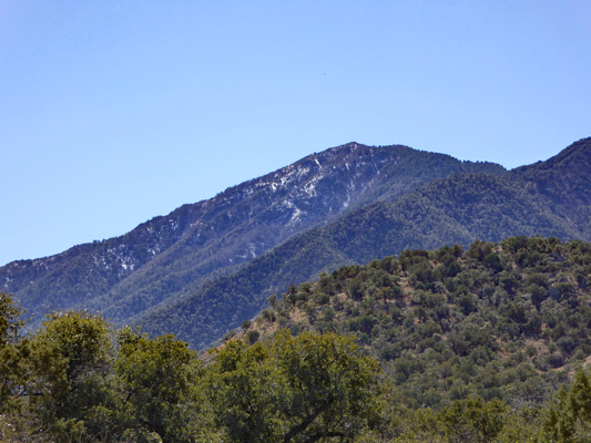 Madera Canyon mountain view with snow
