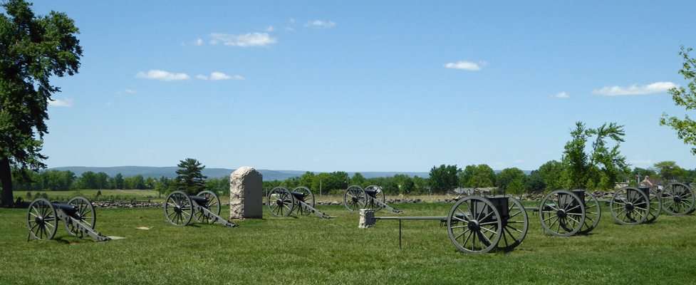 Cannons and limbers Gettysburg