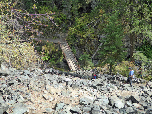 Bridge from above on Chief Joseph Trail