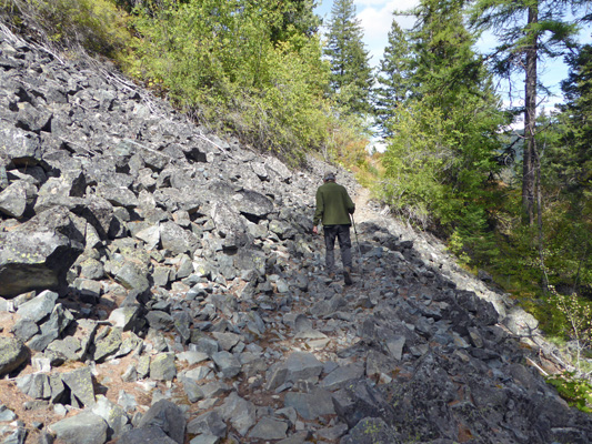 Walter Cooke crossing talus slope